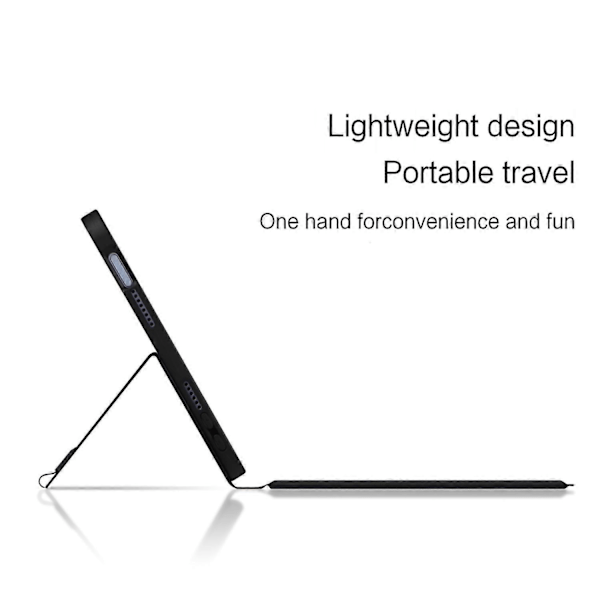 Läderfodral + Bluetooth-tangentbord med pekplatta och bakgrundsbelysning för iPad mini (2024)