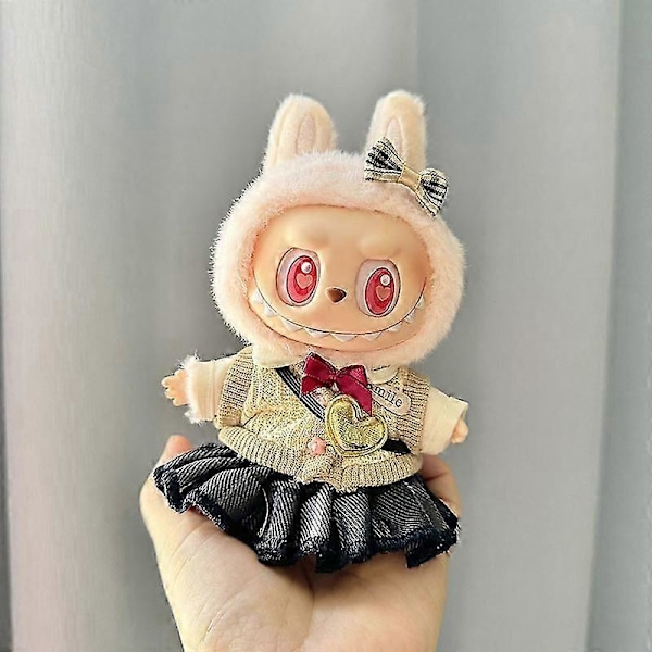 Original Andra Generationens Labubu Monster Have A Seat Serie Söt Docka Kläderleksak Ornament Endast Kläder Söt Dockleksak Present[jkw] 28