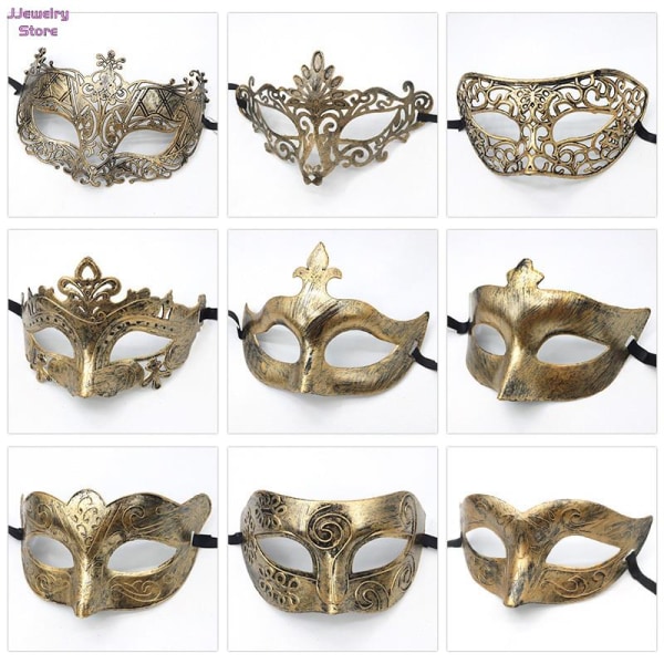 1 stycke maskerad tiara Halloween sexig ögonmask för kvinnor män Fyndklänning Karnevalsklänning Kostym Festtillbehör Army Green