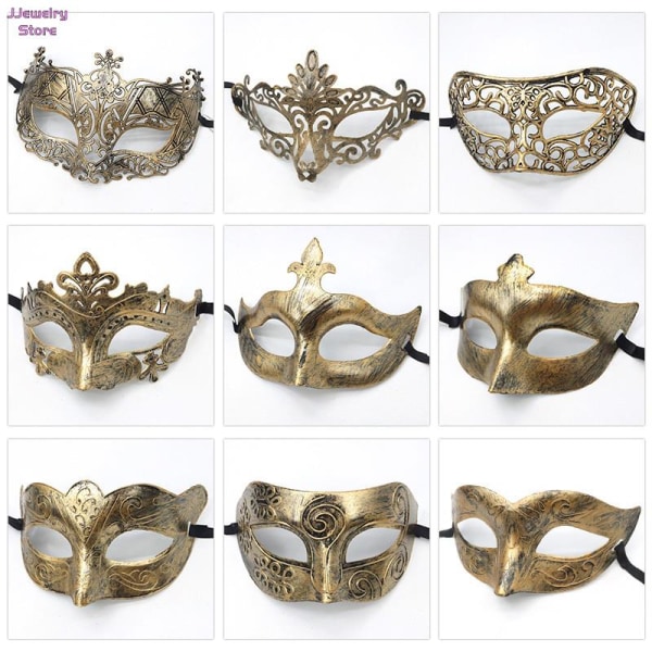 1 stycke maskerad tiara Halloween sexig ögonmask för kvinnor män Fyndklänning Karnevalsklänning Kostym Festtillbehör Green