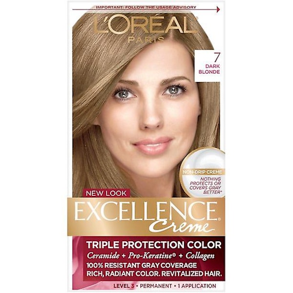 L'oreal Paris Excellence Creme Kestoväri Kolminkertainen Suoja, 7 Tummanvaalea, 1 Pakkaus