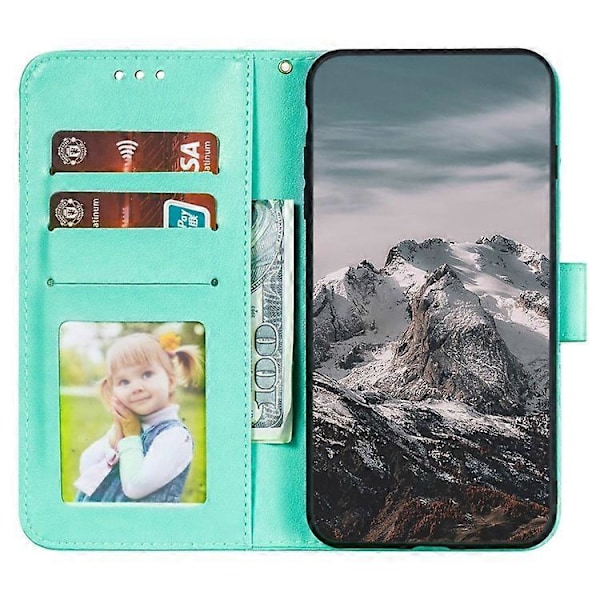 Kompatibel til Honor 200 Lite Etui PU Læder Mandala Præget Design Wallet Telefon Cover Green