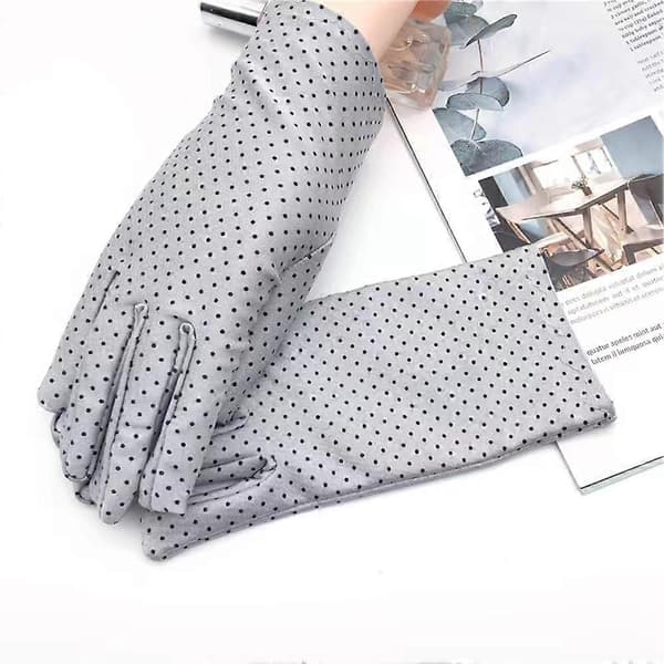 Prickiga solhandskar i spandexmaterial, kort design, UV-skydd, elegant touch Gray