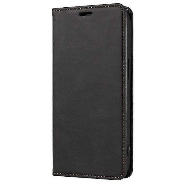 Kompatibelt för iPhone 13 6.1 tum Anti-fall Flip Fodral med Kortfack Magnetiskt PU Läder Plånboksfodral med Ställ och Handledsrem Black