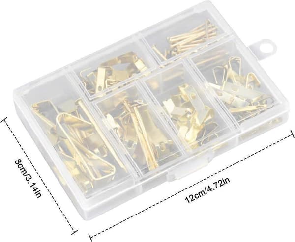 Metall Väggkrok Bildkrok Set med Spiksats (Guld)