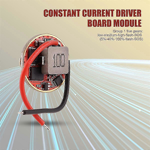 Driverkortmodul XHP70 6V LED 5A Konstant Strøm Driverkort 22mm Inngangsspenning 6-12.6V Lommelykttilbehør