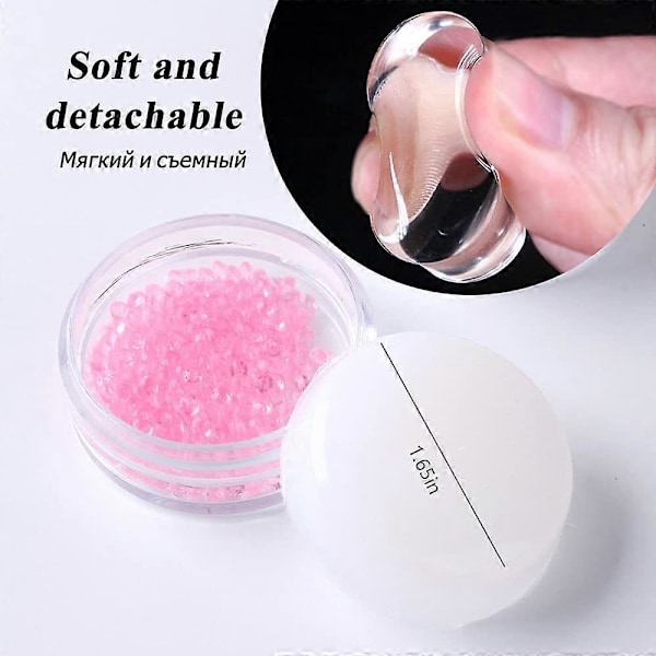 Manikyr Silikon Neglstamper, Klar Gelé Neglstamper, Hvit Silikon Geléhode DIY for Neglstempel Utskrift Stempleplater - Rosa
