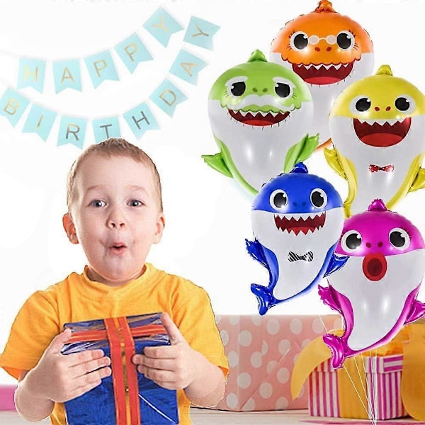 Haitema for baby, 26 helium baby haitema med 5 stk. 17\" runde ballonger, bursdagsdekorasjoner, babyshower-utstyr (10