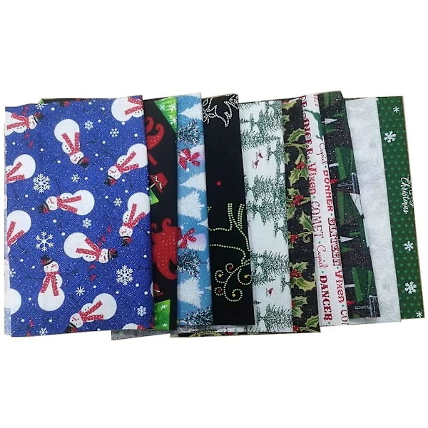 Jul Bomullstyg Rutor 20cm X 25cm 10st Tyg Lapptäcke Hantverk Quilting Rutor Buntar Bomullstyg (slumpmässig Kostym)