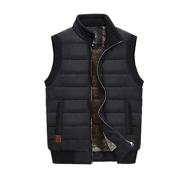 Vinterfortykket Varm Parka Herre Fleece Hætte Herre Vinterjakke Frakke Arbejdstøj Jakke Fløjlsfrakke 9805Black M