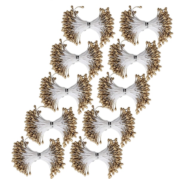 Pärl Ståndare Gyllene Gipsimitation Dubbel Ände Konstgjord Bukett Tillbehör (3mm#6 900)