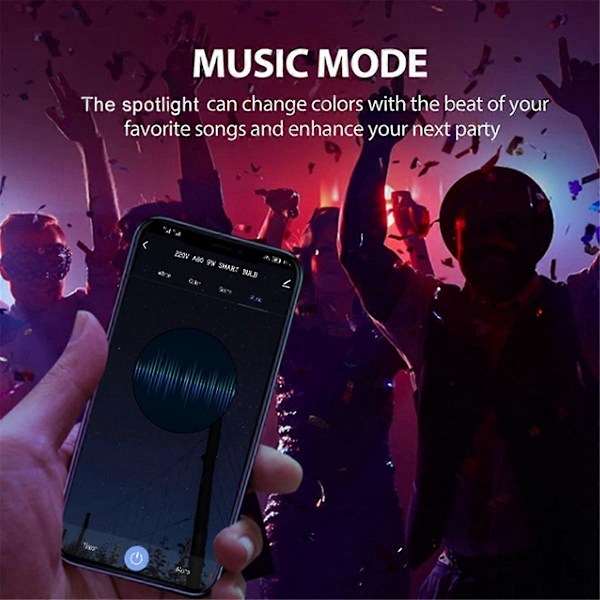 Tuya Bluetooth Lampa Dimmbar 6W 220V Smart Life App Kontroll Spotlight Lampa Fungerar med Alexa 3st