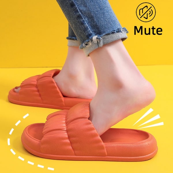 Mjuka molntofflor med mjuk sula sommar strand tjocksulade tofflor sandaler hemtofflor Deep green 40-41
