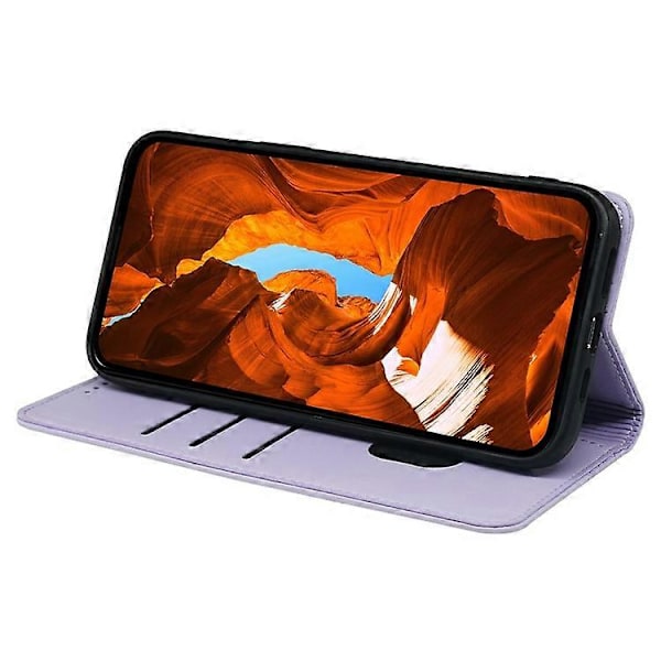 Kompatibel med HMD Pulse / Pulse+ Etui Pung Læder Telefon Cover Lykke Kløver Prægning LightPurple