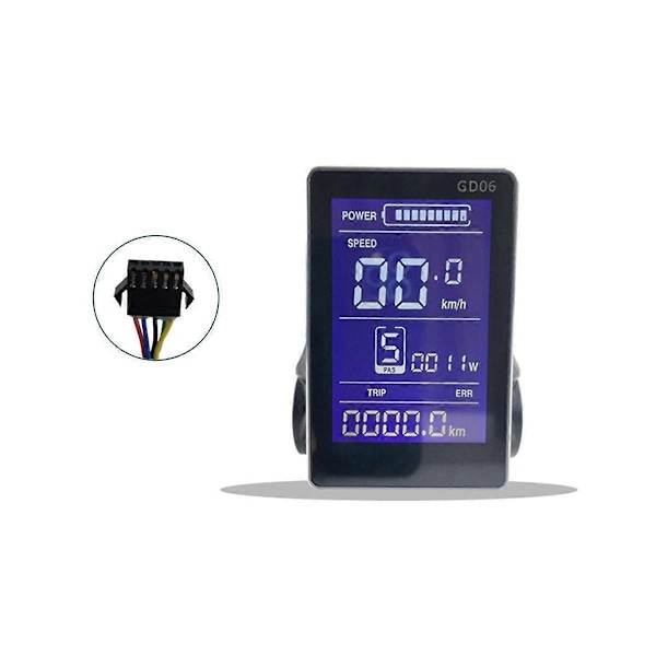 Ebike Display LCD GD06 Vertikal Skärm för JIANNUO Controller Elektrisk Scooter Navmotor Konvertering