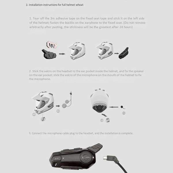 2X Motorcykel Bluetooth Hjelm Intercom Universal Parring Interphone Headset med CNC Støjreduktion