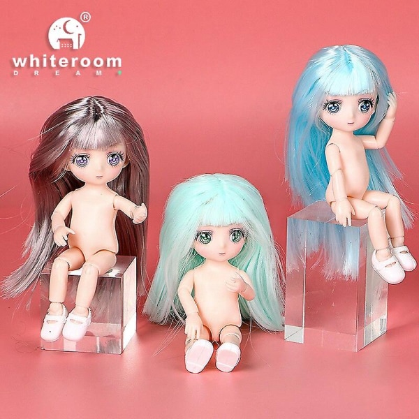 16 cm 30 cm dukke makeup 3D øjne smuk prinsesse baby pige 12 tommer dukke DIY legetøj 30cm fat doll 11 Eye color on picture