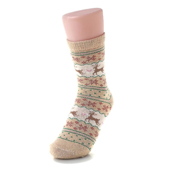 Dam Vinterstrumpor Julklapp Varma Ullstrumpor Beige