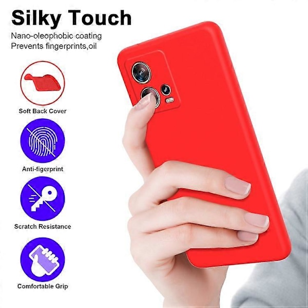 Kompatibelt Skal för Motorola Edge 30 Fusion 5G, 2.2mm Gummerat TPU Telefonskydd Red