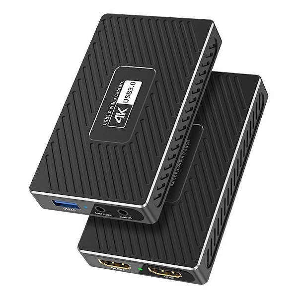 4K HD Video Capture Card USB3.0 Spillstrømming og Videoopptaker med Mikrofoninngang