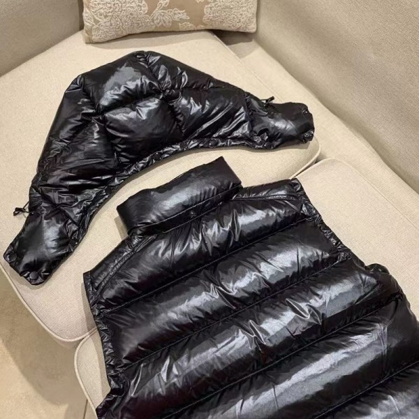 Dunväst Parka för män och kvinnor Högkvalitativt mode Casual Vit dunväst vår och höst dunväst Black XXL-4(75-85kg)