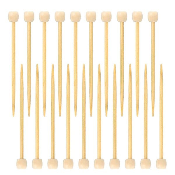 20 st Mini Släta Bambu Stickor 6mm Ulltråd Stickning Positioneringsnål DIY för Be
