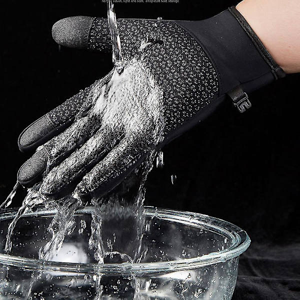 Vinterhandskar för män och kvinnor - Uppgraderade pekskärmshandskar halkfri silikon S-l Blue M
