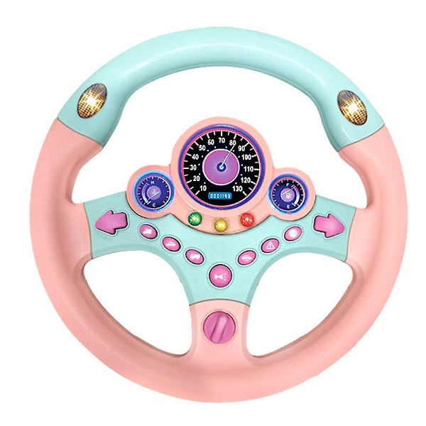 (Pinkki) Lelut autot sähköinen simulaatio ohjauspyörä lelu valolla