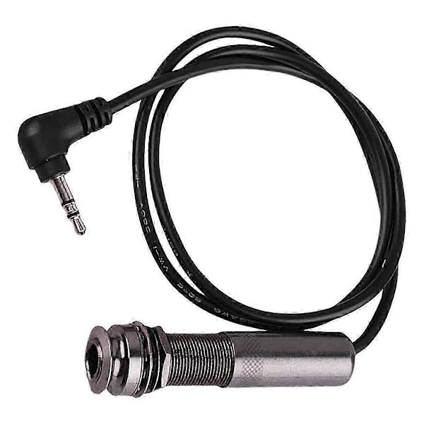 3X Akustisk Gitarr Piezo Pickup Endpin Jack Adapter med Stereo Instrumentkabel