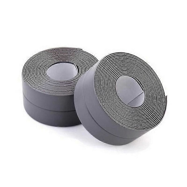 Jinxiu Tätningslist, Badrumstätning Silikon Grå Självhäftande PE Tub Tejp För Kök Hörn Tätningsmassa 38mm*3.2m - (2-pack)