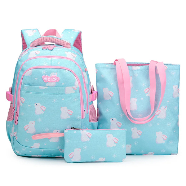 Søde Børne Skoletasker Kawaii Børn Piger Skoletasker Letvægts Primær Elev Skoletasker Håndtasker og Penalhus Sæt Dark Blue Set