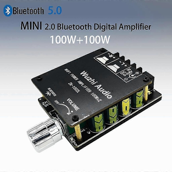 -1002L MINI Bluetooth 5.0 DC 5-24V Trådløs Audio Digital Effektforstærker Stereo Board 100Wx2 Bluet