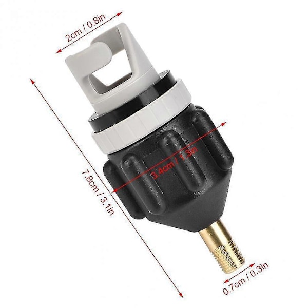 Båt Inflationsadapter, Uppblåsbar Båt Sup Pump Adapter Med Standard Vanlig Luftventil Fäste Svart 1 Pack