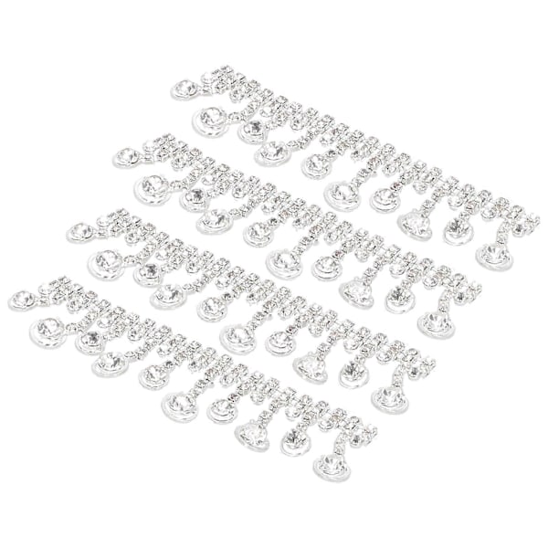 4 stk Krystal Klo-Kæde Trimning Frynser Simuleret Diamant Kæde til Syning Håndværk DIY Dekoration Dobbelt Loop Krystal Klo Kæde