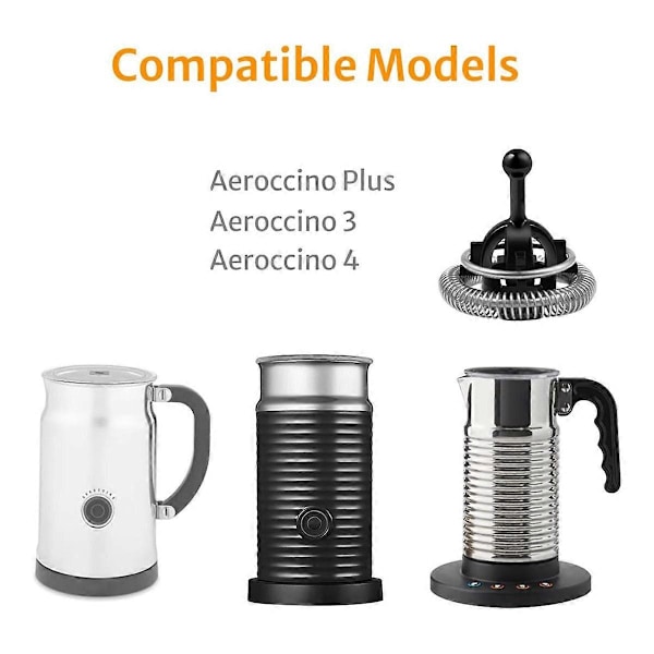 2-pakks erstatningsvisp for Aeroccino melkeskummere, kompatibel med modellene 3, 4 og Plus