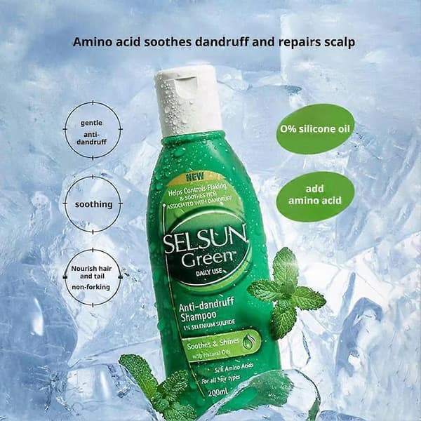 Selsun Gold Anti-kløe flassjampo 200 ml Reduserer flass Oljekontroll blue