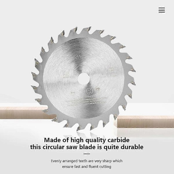 24T Hårdmetallbestyckad sågklinga 115mm Cirkelsågklinga för trä TCT-skiva Vinkel
