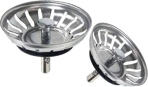 Køkkenvaskesi, Vaskesi Prop Filter, Rustfrit Stål Vaskafløb til Dit Køkken Badeværelse - Diameter 79,3 mm (2 Pakker)