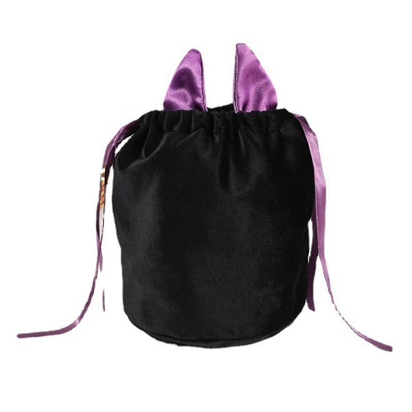 Halloween Bat korvat karkkilaukku samettilahjapussi Party Candy lahjapaketin koristelu Purple 4pcs