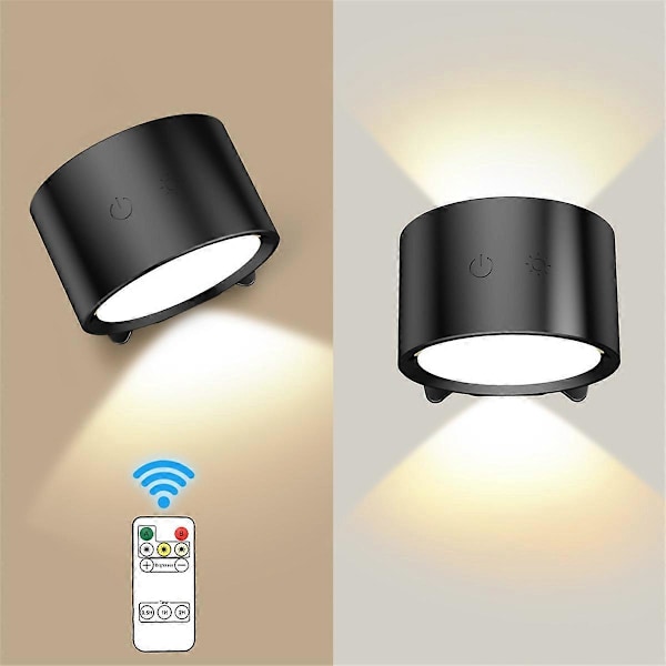 LED Væglampe - Touch Kontrol, Dobbelt, 360 Graders Drejelig, 3 Farvetilstande, Trådløs Natlampe
