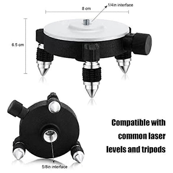360° Justerbar Laser Nivå Adapter Roterande Bas för Laser Nivå Stativ Anslutning Svängbar Bas Finjustering