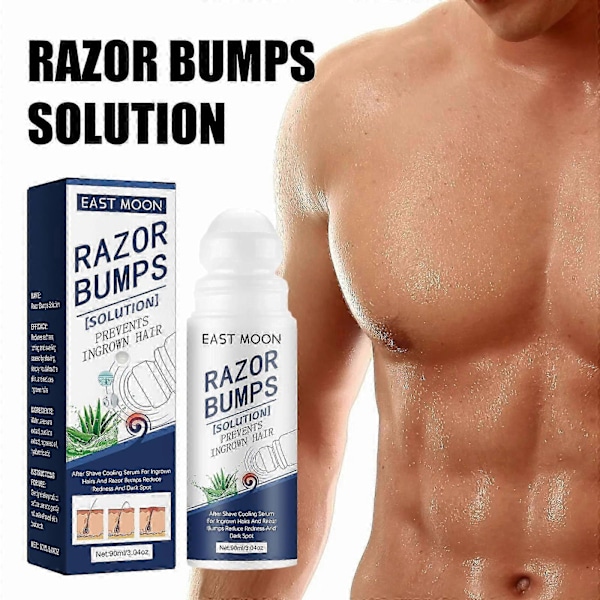 Razor Bump Stopper med behandling for inngrodde hår, behandling for barberingsnupper for kvinner og menn, After Shave-løsning for inngrodde hår og barberingsbrann
