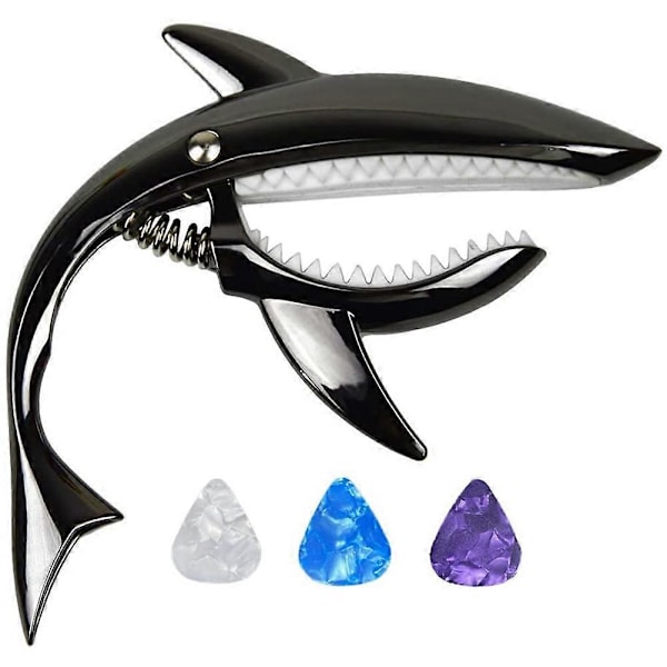 Shark Guitar Capo - Zinklegering Capo för Akustisk, Elektrisk, Klassisk Gitarr, Bas och Ukulele