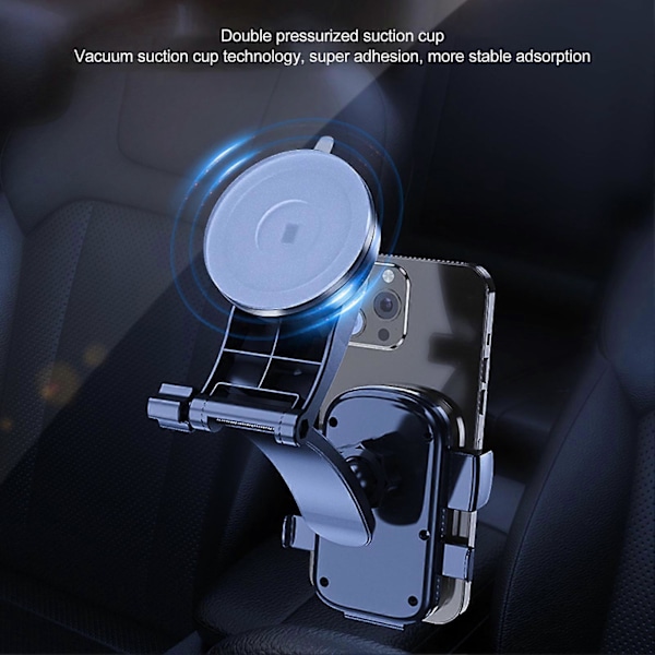 Sugekop Telefonholder Håndfri 360 Graders Rotation Navigation Telefonstativ til Bilinstrumentbræt Forrude