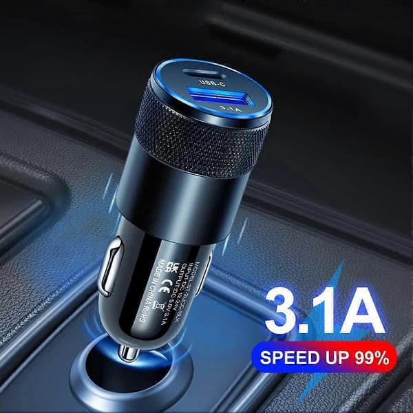 15W USB PD billader med doble porter for rask lading til iPhone black