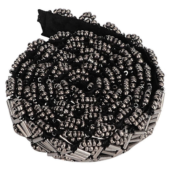 1 Yard Pärlband DIY Handgjorda Kläder Broderade Sömnadsdekorationstillbehör (1,5 cm Metallfärgade Fyrkantsrörspärlor)