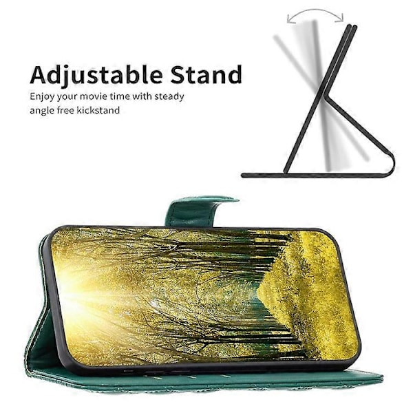 BINFEN COLOR Kompatibel med Xiaomi Redmi Note 9 Pro 4G / Note 9 Pro Max / Note 9S 4G BF Style-14 Präglat Rombmönster PU-läder Green