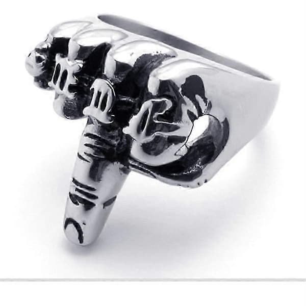 Rock Style Ring Trend Lodret Langfinger Mønster Smykker Ring Til Mænd 9