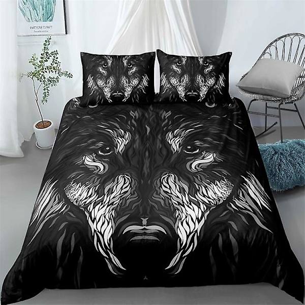 Wo5 Susi 3D-painettu vuodevaatesetti pussilakanalla, peittopussilla ja tyynyliinalla AU single 140x210cm