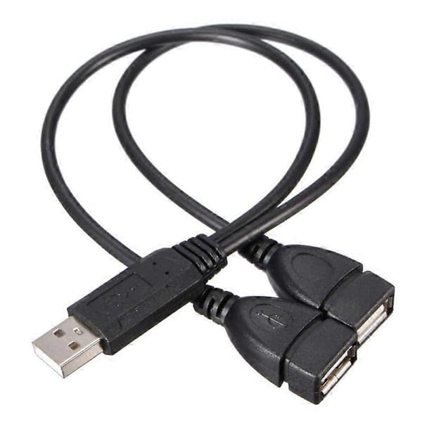 1X USB 2.0 A Han Til 2 Dobbelt Hun Jack Y Splitter Adapter Hub NY Strøm P4F0